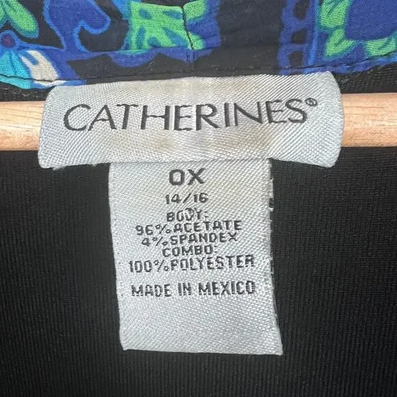 Catherines Womens 0X Artsy Boho Career Eclectic Sheer Paisley Duster Cardigan - Picture 7 of 11